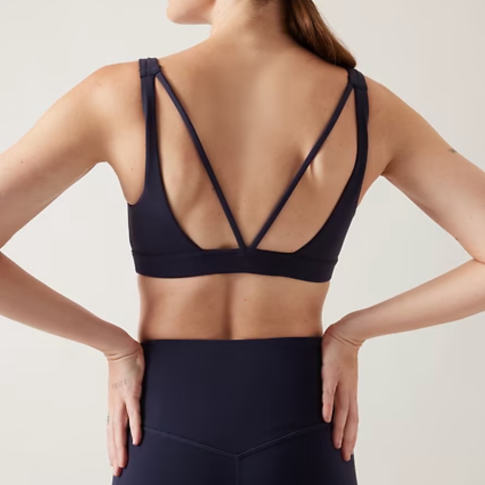Athleta Exhale Bra Navy Blue, Large